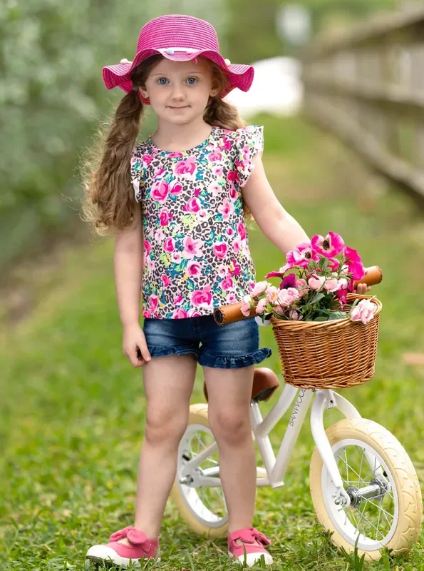 Fierce Bloomer Denim Short Set