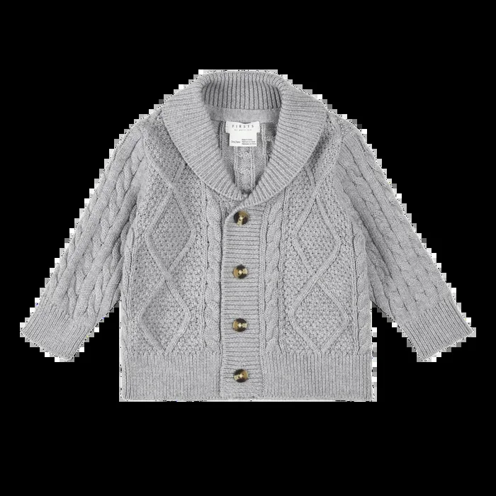 FIRSTS Heather Grey Sweater Knit Cardigan