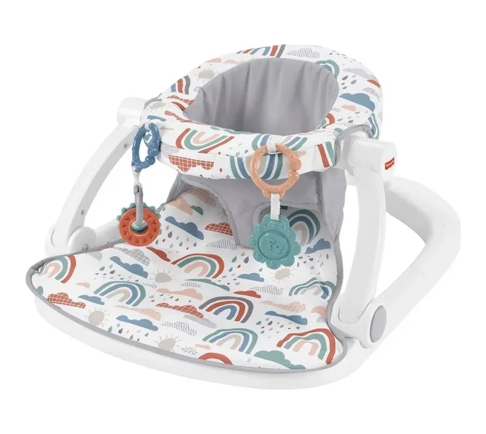 Fisher-Price Portable Baby Chair Sit-Me-Up Floor Seat, Rainbow Showers