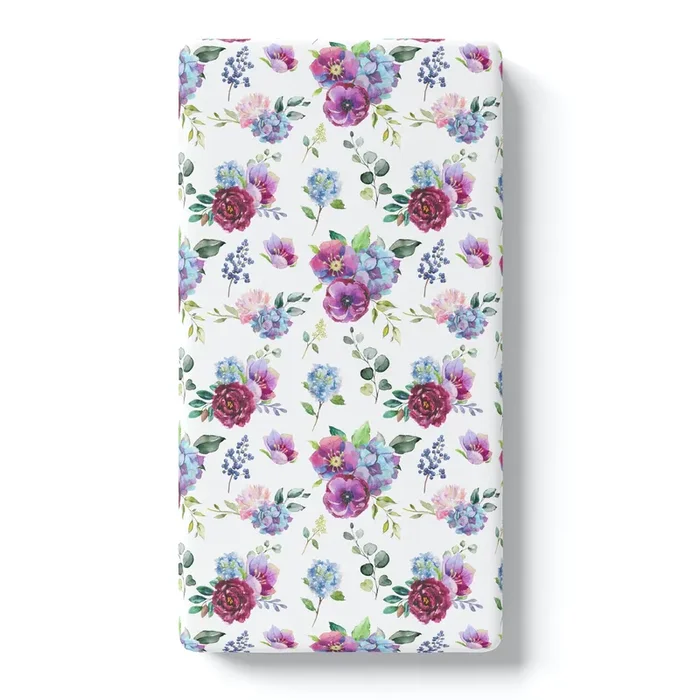 Fitted Crib Sheet – Blue Floral