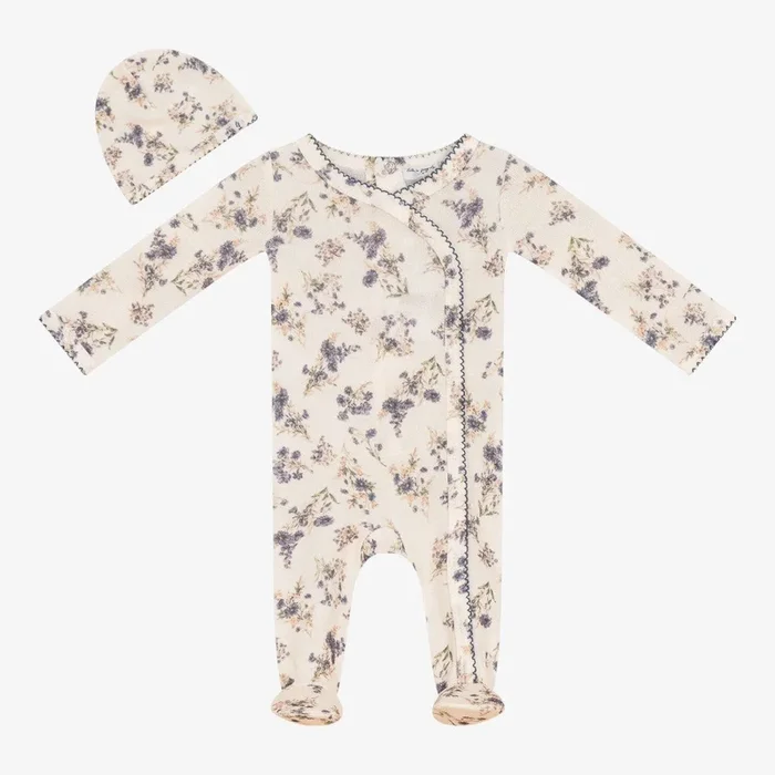 Floral Footie And Hat – Off White&denim