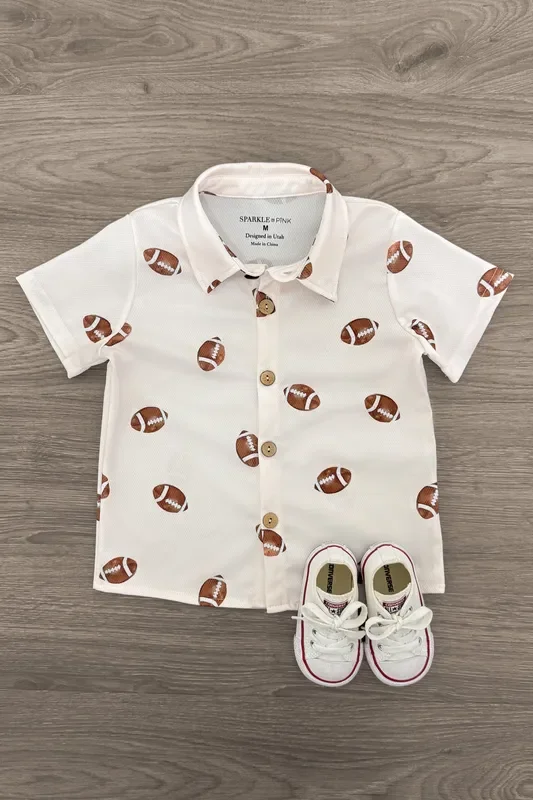 Football Button Down Top