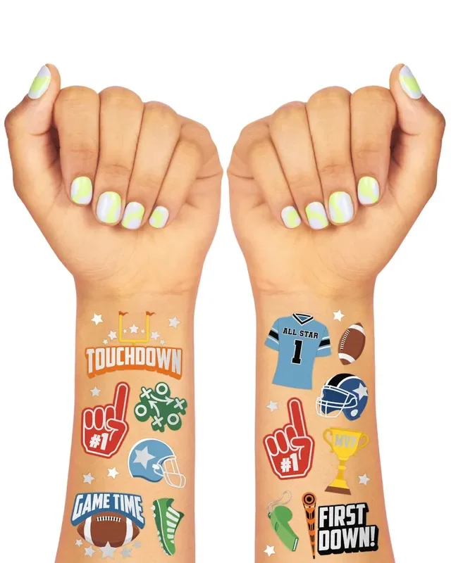 Football Tats – 60 Temporary Tattoos