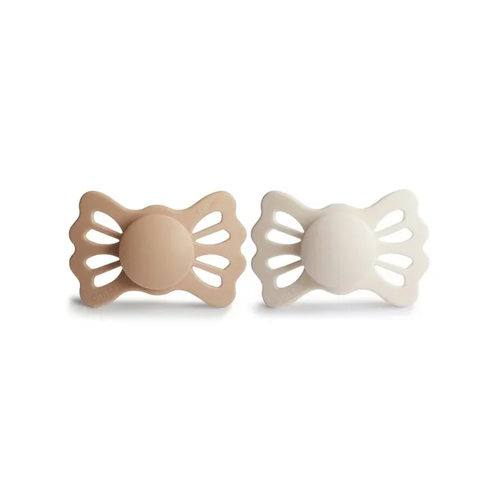 FRIGG Lucky Symmetrical Silicone Pacifier – 2 Pack – Silky Satin/Cream