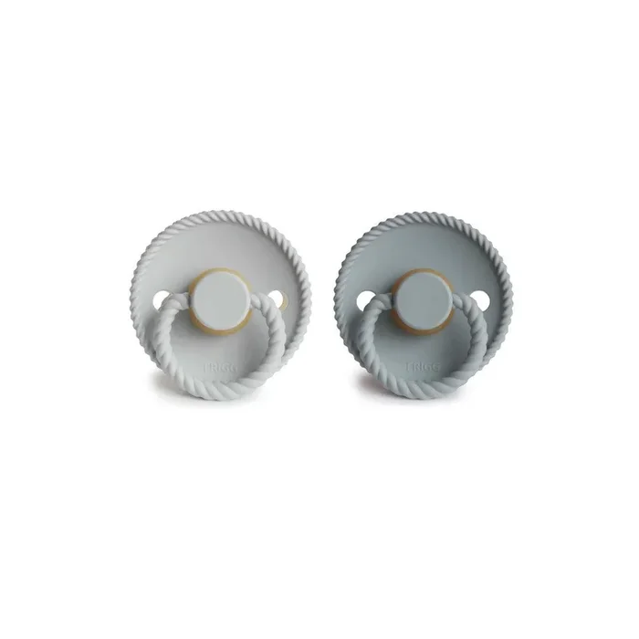 FRIGG Rope Latex Pacifier – 2 Pack – French Gray/Silver Gray