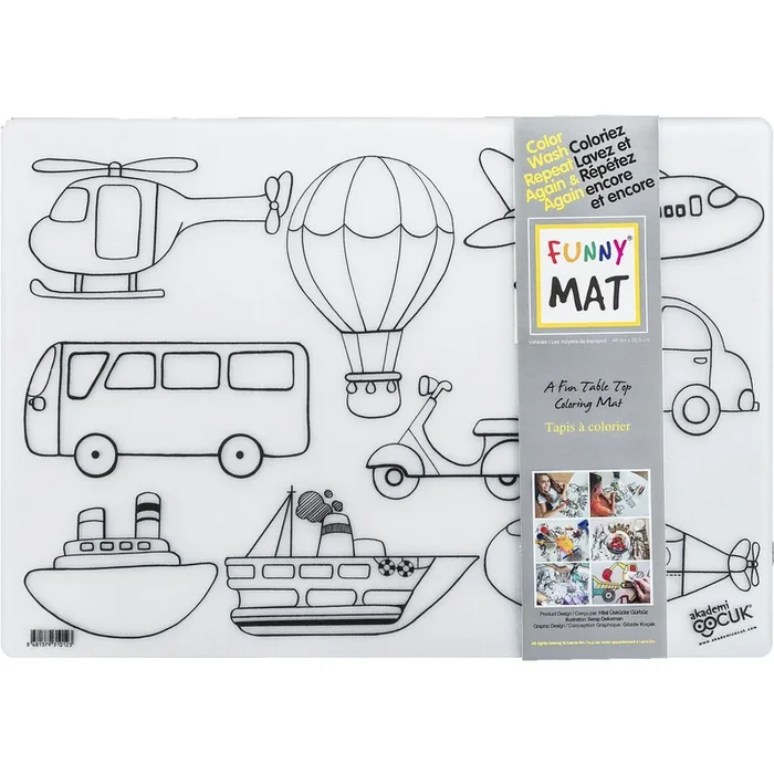 Funny Mat Clear Coloring Mat | Vehicles