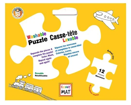 Funny Mat Reusable Puzzles 12 Pc | Vehicles *Markers Not Incl*