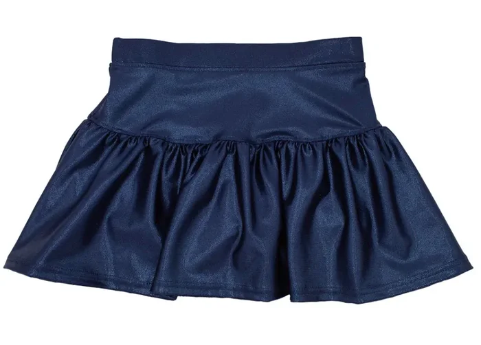 Gathered Metallic Skort | Navy Shimmer