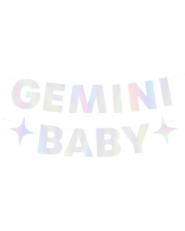 Gemini Baby Banner – Iridescent Foil Banner