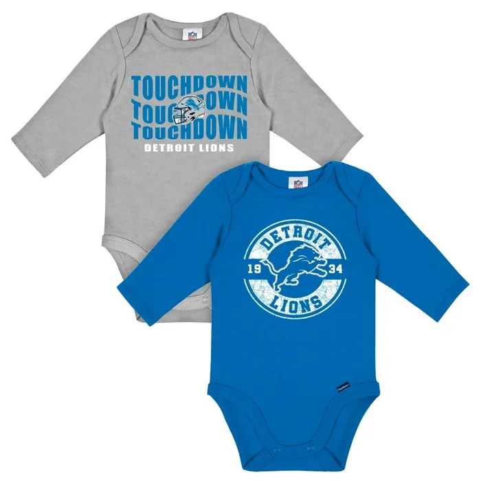 Gerber 2-Pack Detroit Lions Long Sleeve Bodysuits