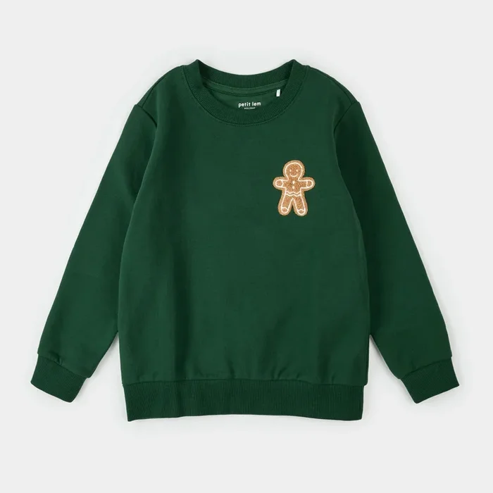 Gingerbread Man Embroidery Sweatshirt