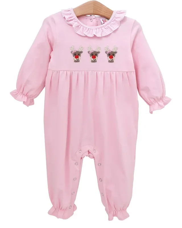 Girl’s Run Run Rudolph Ruffle Romper