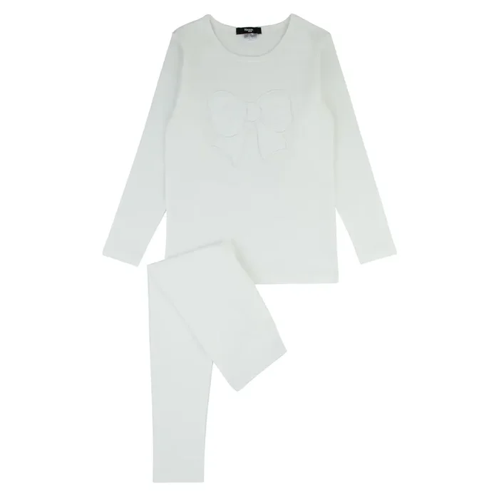 Girls Puffy Bow Loungewear Set
