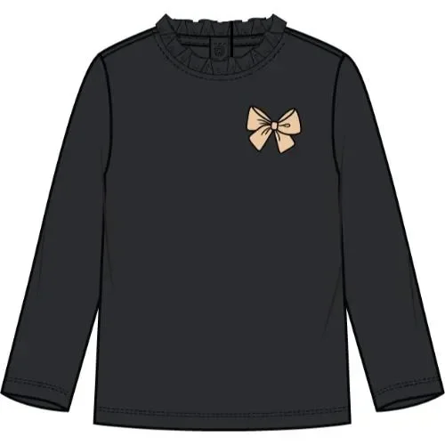 GIRTLS L/S TOP KNIT-BLACK