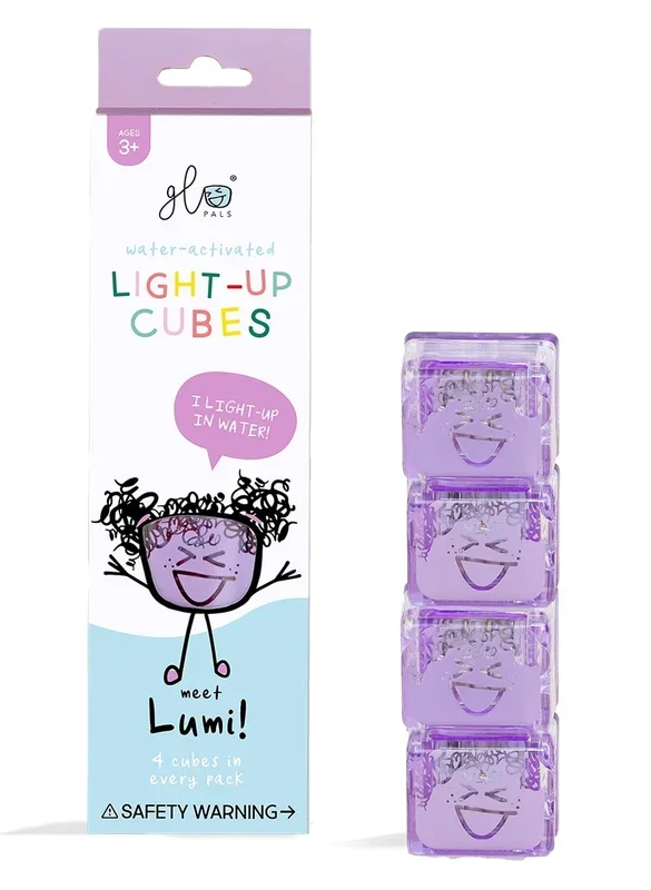 Glo Pals Light Up Cube Bath Toys – Lumi (Purple)
