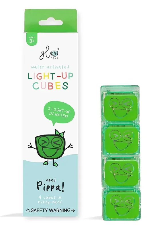 Glo Pals Light Up Cube Bath Toys – Pippa (Green)