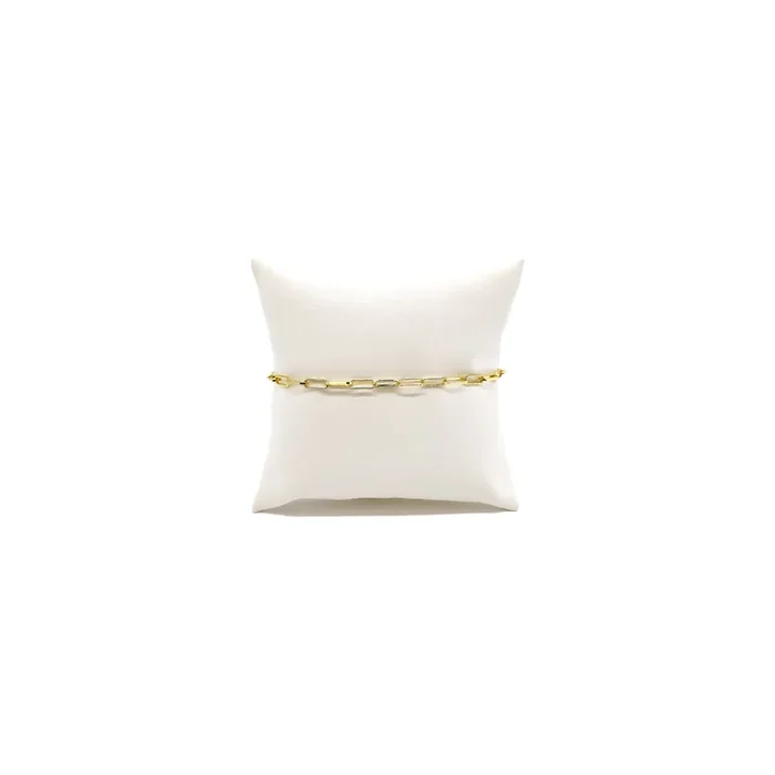 Gold Ashley Paperclip Chain Charm Bracelet