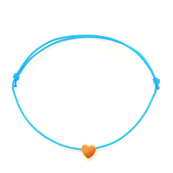Gold Heart Hematite Charm Bracelet