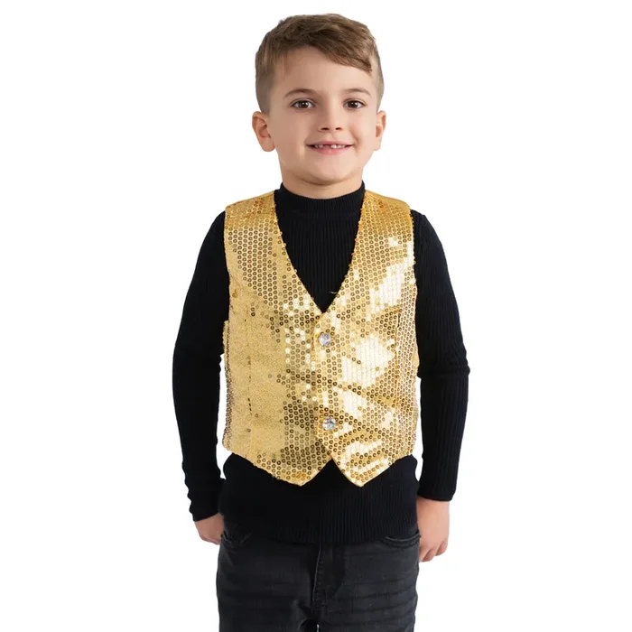 Gold Sequin Vest – Kids