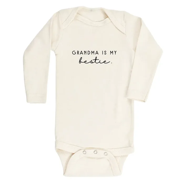 Grandma Is My Bestie Organic Baby Bodysuit Long Sleeve