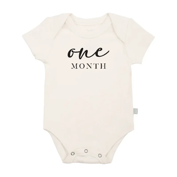 graphic bodysuit | one month milestone charcoal