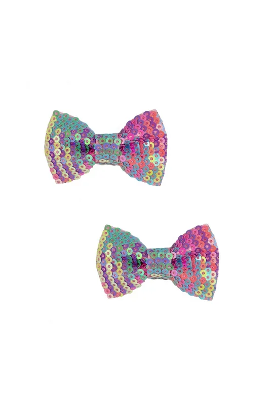 Great Pretenders Rainbow Sequin Bow Hair Clips