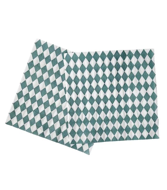Green Bavarian Check Large Napkin (set Of 16)