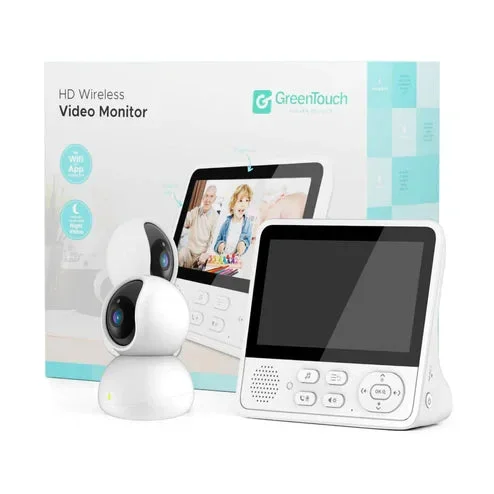GREEN TOUCH BABY MONITOR WITH 360 CAMERA WIRELESS NO WIFI NEEDED