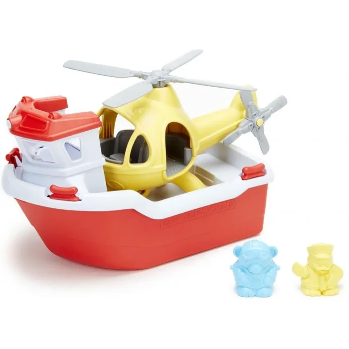 Green Toys Rescue Boat & Helicopter