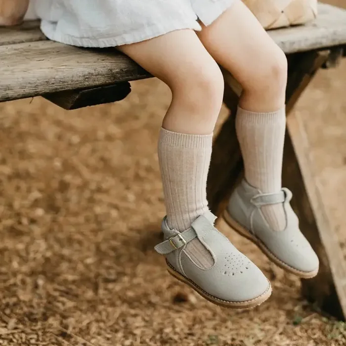 Greta T-strap – Dove Grey