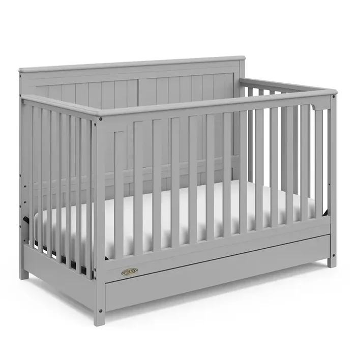 Hadley 5-in-1 Convertible Crib with Drawer – Pebble Gray