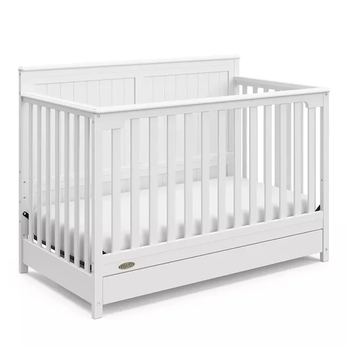 Hadley 5-in-1 Convertible Crib with Drawer – White
