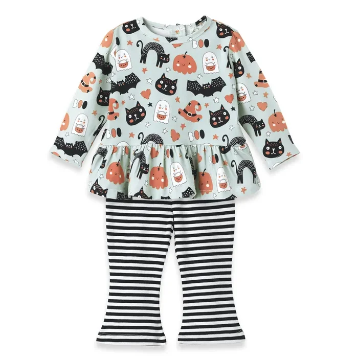 Halloween Pumpkin-pals Girl’s Top & Leggings