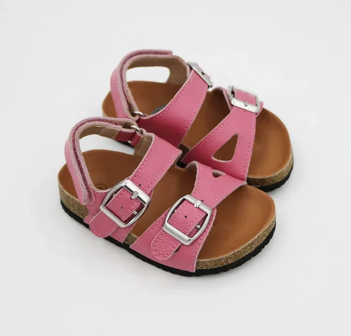 Hamptons Footbed Sandals – Dark Pink