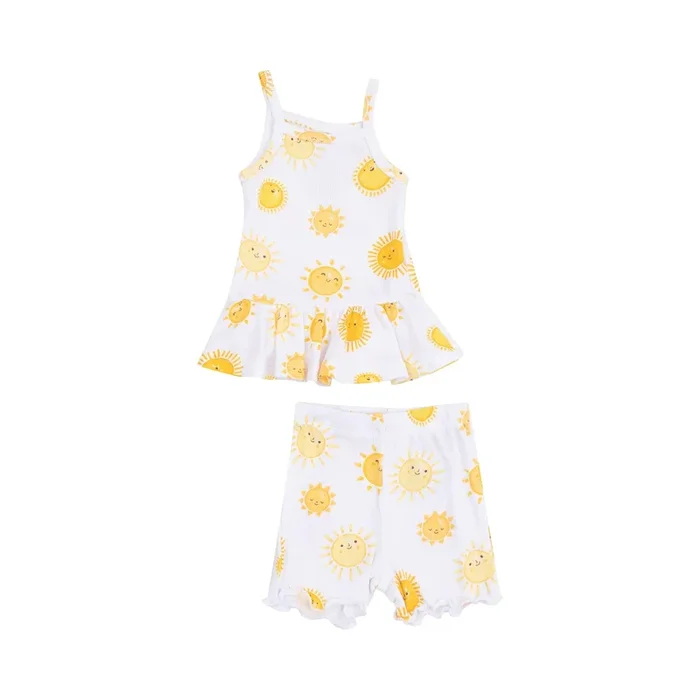 Happy Suns Peplum Tank & Bike Short