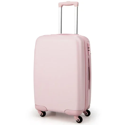 Hardside Luggage With Spinner Wheels With TSA Lock and Height Adjustable Handle-Pink