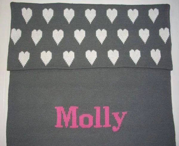 Heart Double Cotton Knit Blanket