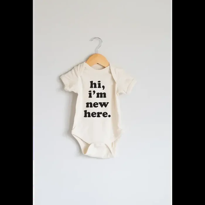 Hi, I’m New Here Organic Cotton Baby Bodysuit