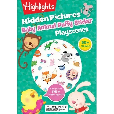 Highlights Hidden Pictures Puffy Sticker Playscenes | Baby Animals