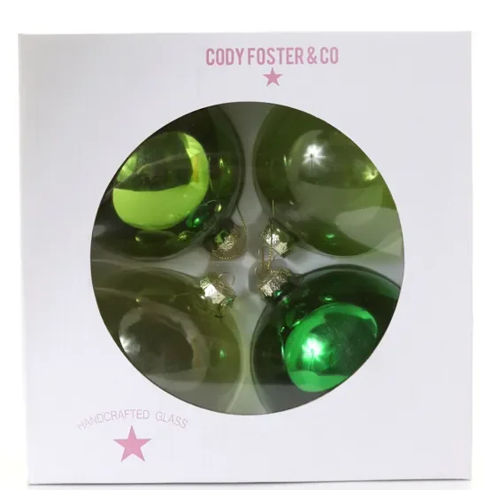 Hue Ornaments Xl Green Set Of 4