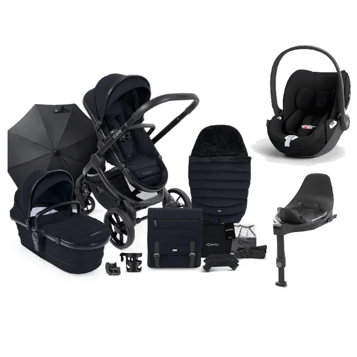 iCandy Peach 7 Cybex Cloud T Complete Travel System Bundle – Jet / Black Edition