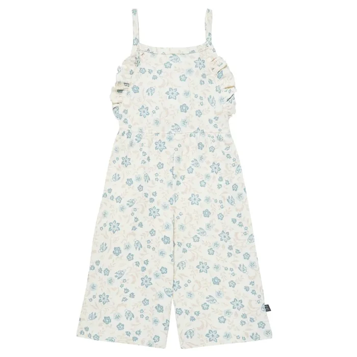 Infant & Toddler Girls Bird Floral Ruffle Wide Leg Romper