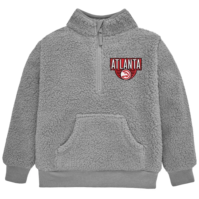 Infant & Toddler Neutral Gray Atlanta Hawks Quarter-Zip Pullover
