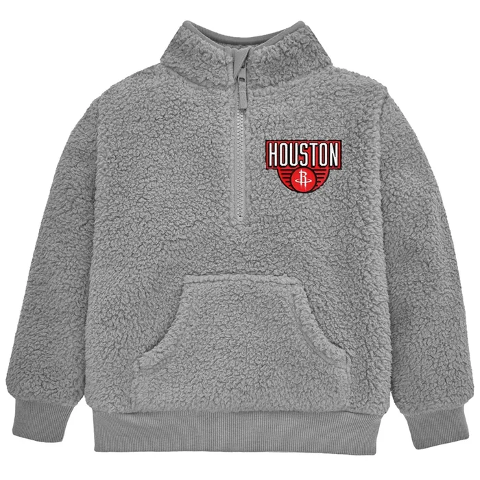 Infant & Toddler Neutral Gray Houston Rockets Quarter-Zip Pullover