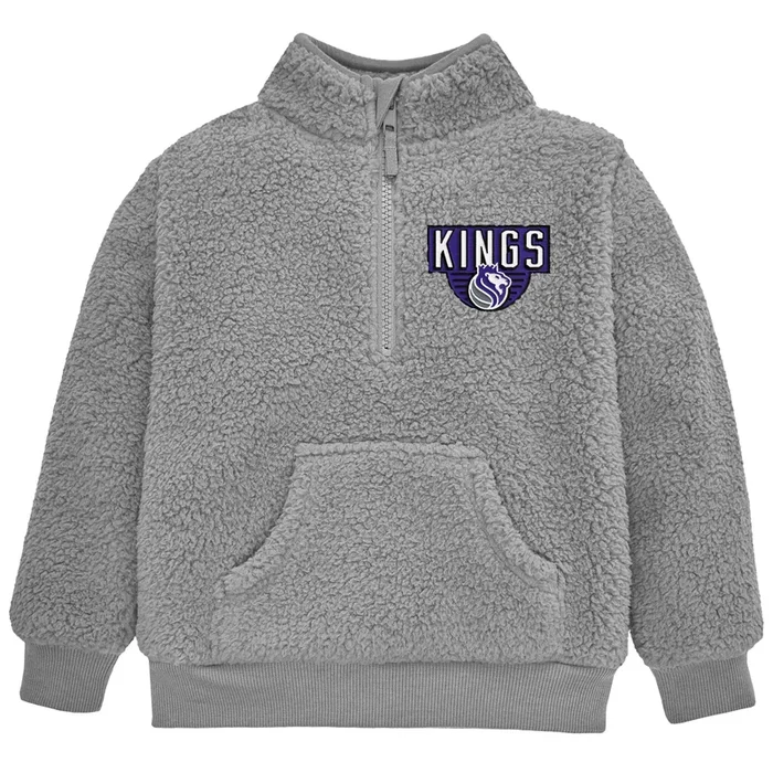 Infant & Toddler Neutral Gray Sacramento Kings Quarter-Zip Pullover