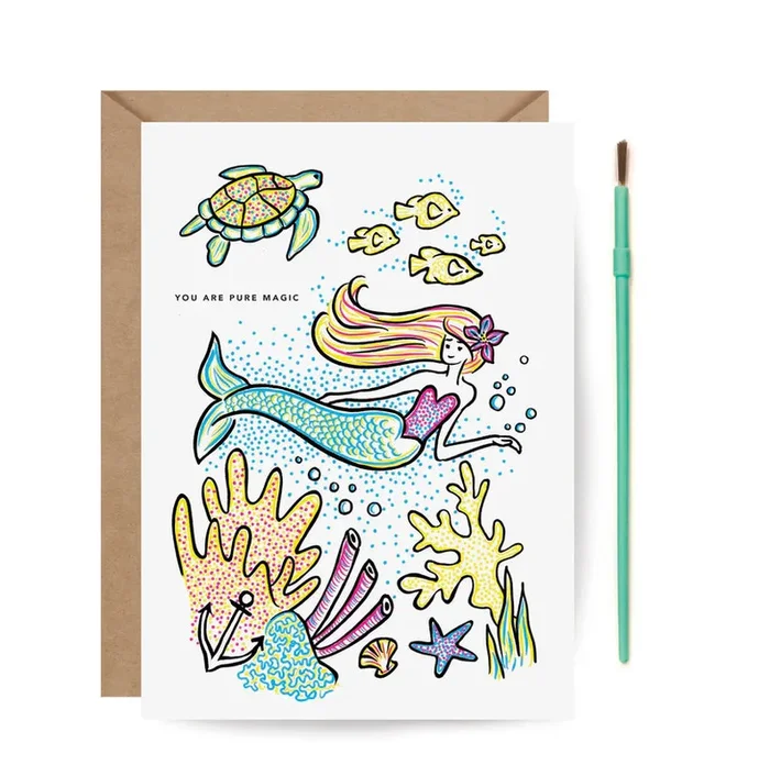 Inklings Paint With Water Card | Mermaid