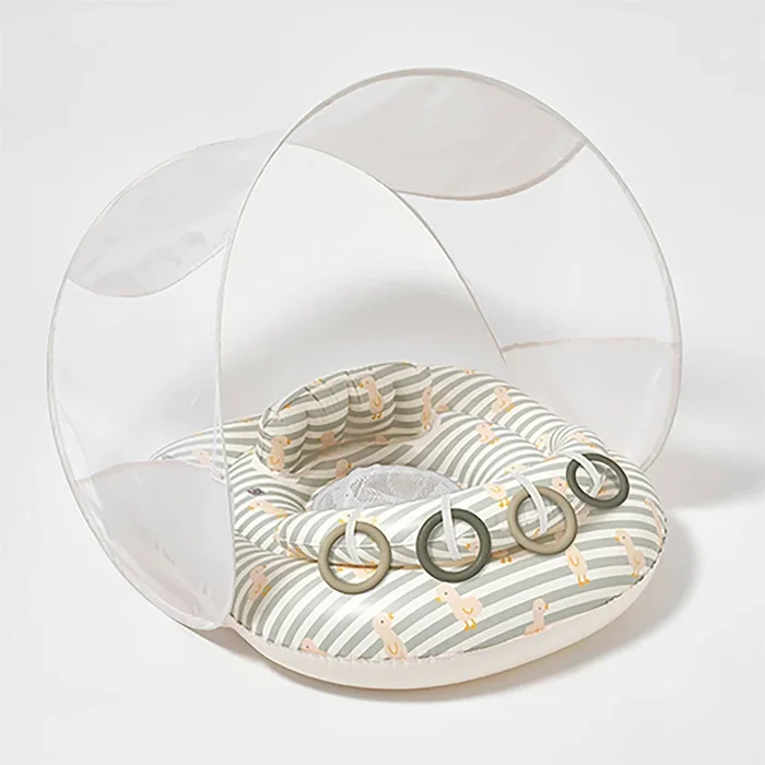Interactive Baby Float | Duck Sage Stripe