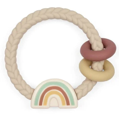 Itzy Ritzy Ring Rattle & Teether – Neutral Rainbow