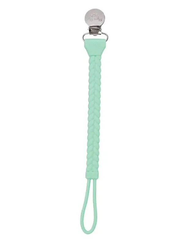 Itzy Ritzy Sweetie Strap Pacifier Clip – Mint / Silver