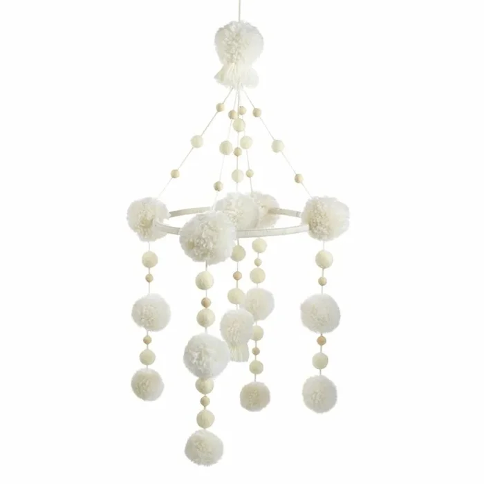 Ivory Pom Pom Mobile